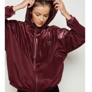 Adidas Originals Trefoil Maroon Velcet Hoodie